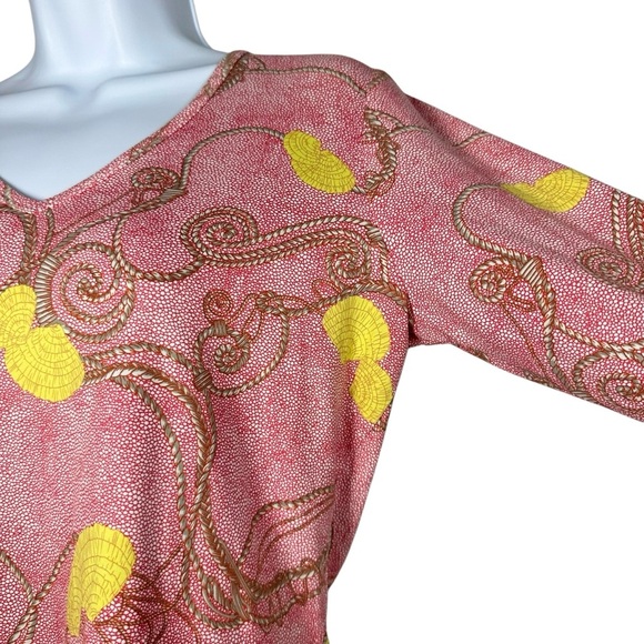 J.McLaughlin Catalina Cloth Top Small Red Rope Shell Nautical 3/4 Sleeve Preppy - Picture 6 of 9